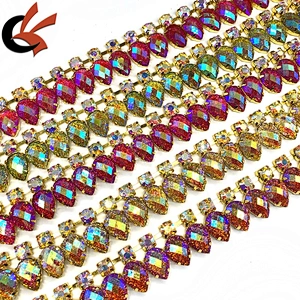 Wholesale unique styles various color to choose bling crystal chain rhinestone trimming