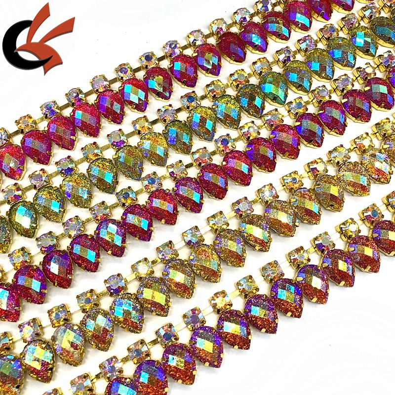 Wholesale unique styles various color to choose bling crystal chain rhinestone trimming