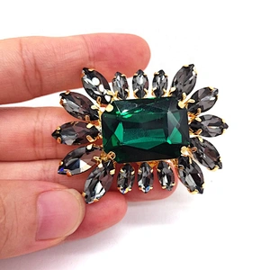 high quality 5*4.5cm  green rhinestone shoe clip for shoe decoration