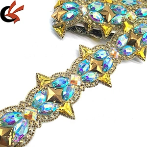 Crystal Iron On Glue Rhinestone With Resin Strass DIY Colorful Dress Rhinestones Trims For Clothing