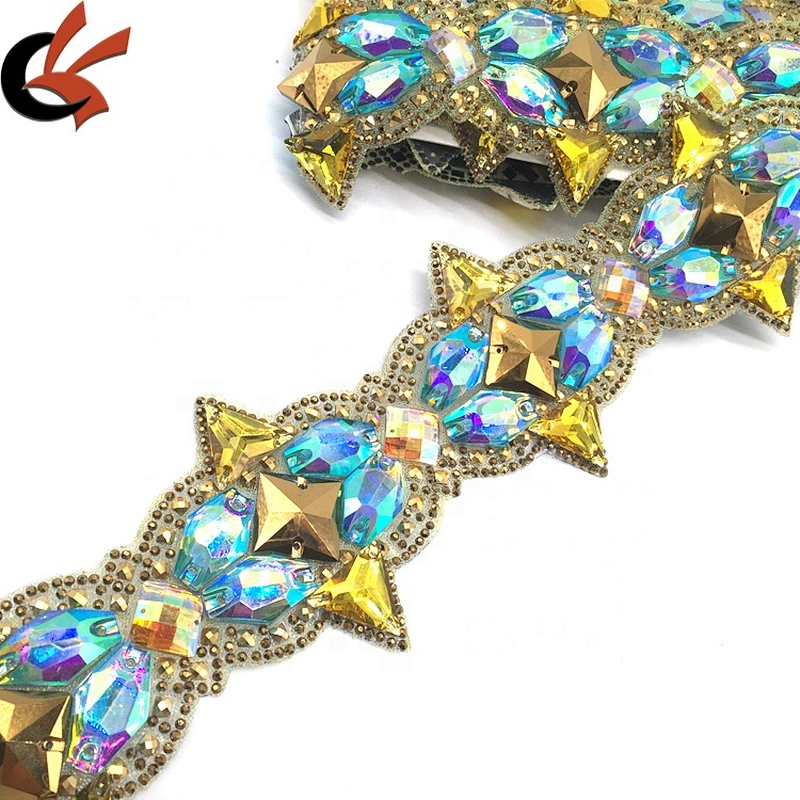 Crystal Iron On Glue Rhinestone With Resin Strass DIY Colorful Dress Rhinestones Trims For Clothing