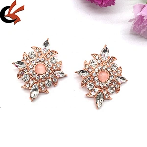 Customize Unique Rhinestone Crystal Buttons with Metal Loop Round Buttons for Sewing Garment Collar
