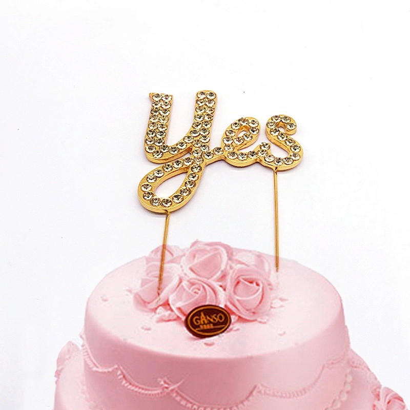 Custom wholesale monogram design crystal cake topper