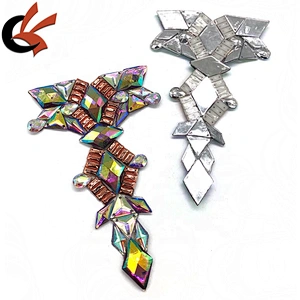 Wholesale unique style resin rhinestone hot fix appliques iron on embellishment