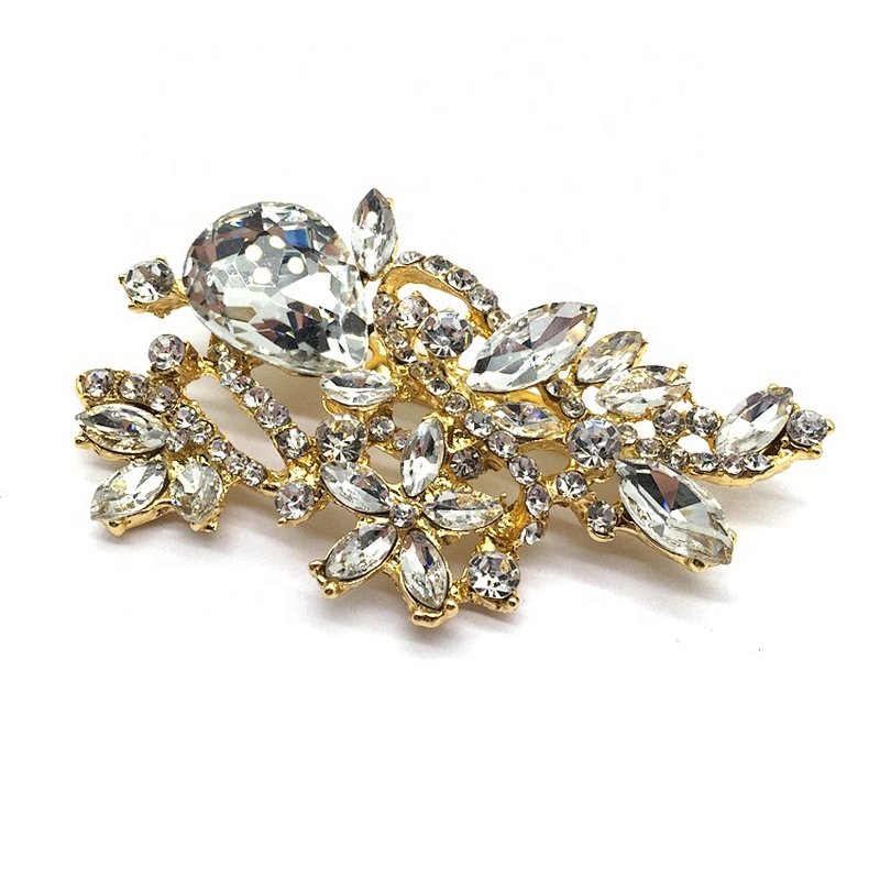 Irregular Gold Plating Metal Originality Floral Brooch Pin For Women Dresses Decoration