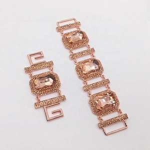 2021 high style rose gold metal light peach jewelry bikini connectors for contest swimsuit