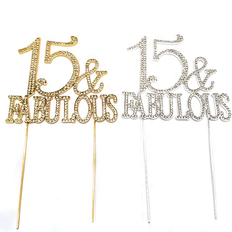 Premium Crystal Rhinestones Gold 15 16 18 40 50 & Fabulous Rhinestone Cake Topper