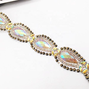 Hot Sale Resin Beads Jewelry Making Flat Back Hot Transfer Crystal Rhinestones Trims Tape