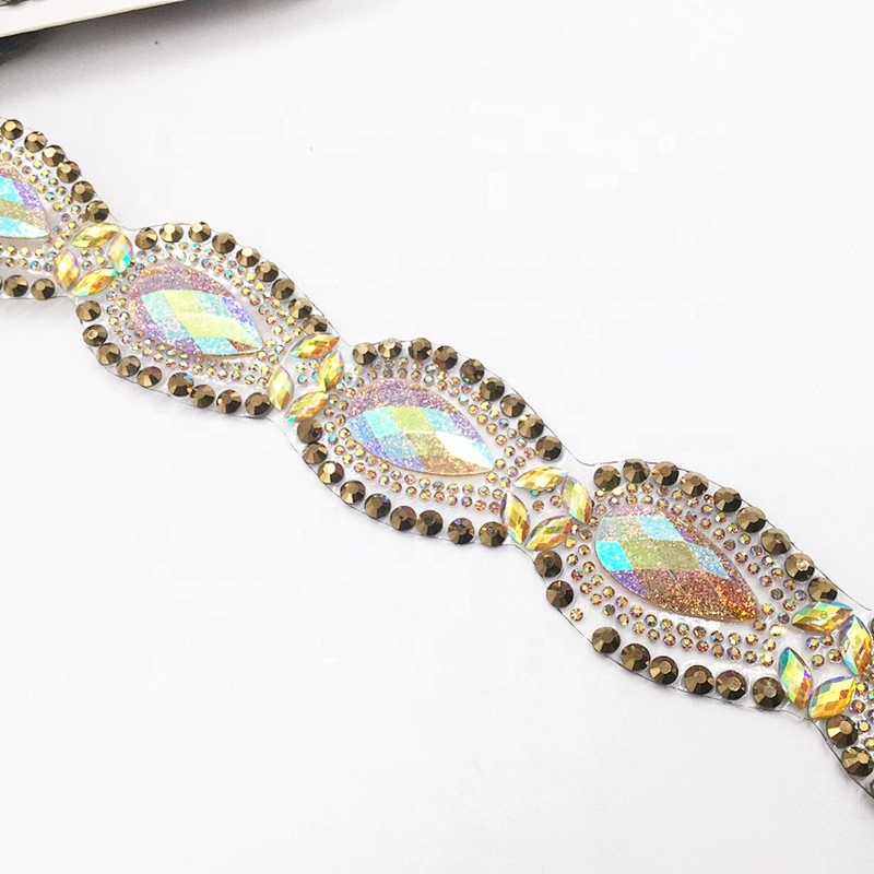 Hot Sale Resin Beads Jewelry Making Flat Back Hot Transfer Crystal Rhinestones Trims Tape