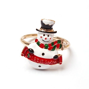 Frozen Christmas White Snowman Napkin Rings For Holiday Table Decor Xmas Gift Winter Wedding Favors Accessories