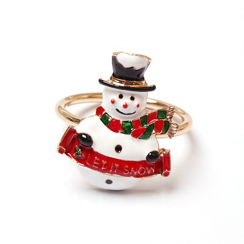 Frozen Christmas White Snowman Napkin Rings For Holiday Table Decor Xmas Gift Winter Wedding Favors Accessories