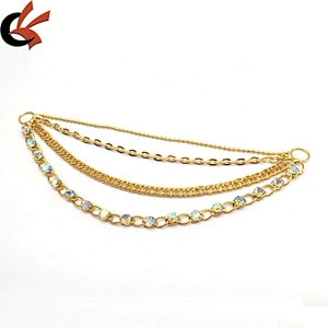 Make wholesale female swimsuit accessories crystal rhinestone chain connector for sexy swimwear