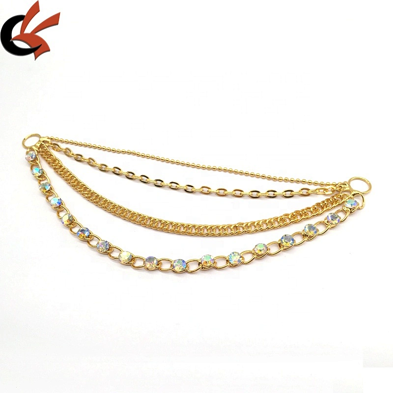 Make wholesale female swimsuit accessories crystal rhinestone chain connector for sexy swimwear
