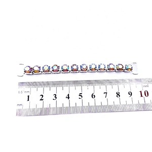 SS28 one clear rhinestone close chain connector for bikini pieces