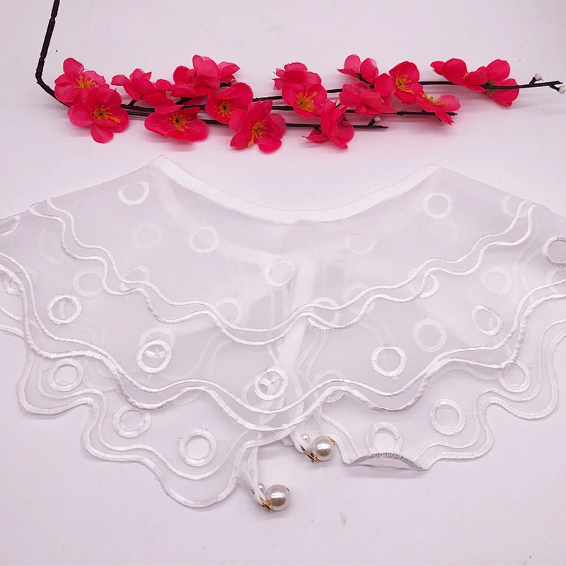 Fashion Hollow out Detachable Shirt Collar with Rhinestone for Garment Accessories