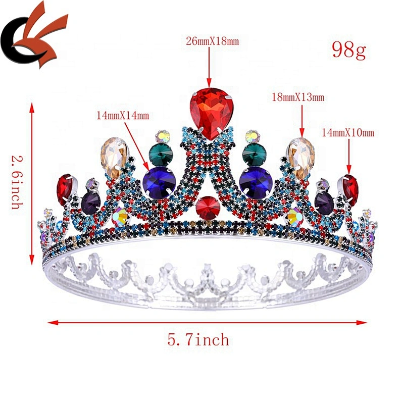 Vintage Baroque Queen Princess Diana Ranee Colours Crystal jewelry Diadem Crown For Bridal Hair Accessories
