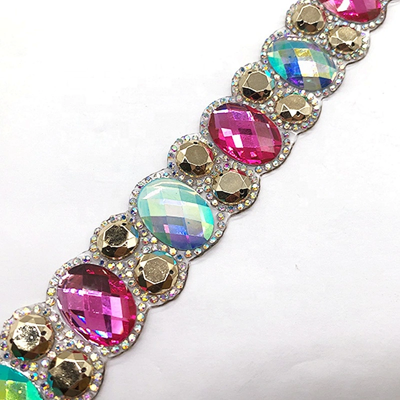 Customized High Quality colorful Hot fix Resin Stone Hot Fix Rhinestone Trimming