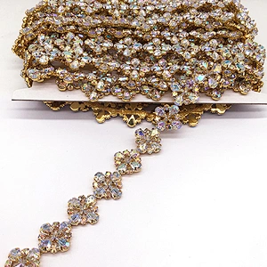 Cheap price Factory gold rhinestone trimming for hair accessories