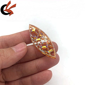 AB colors eye shape hollow resin rhinestone for garment decoration