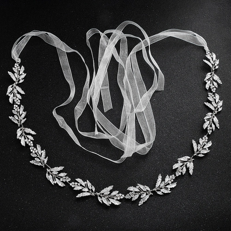Wedding dress Luxury custom crystal rhinestone appliques ribbon belt