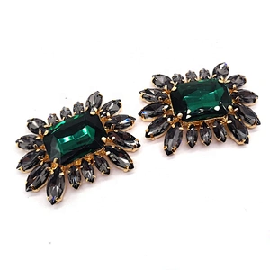 high quality 5*4.5cm  green rhinestone shoe clip for shoe decoration