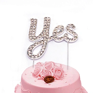 wedding cake accessories She said yes crystal cake topper