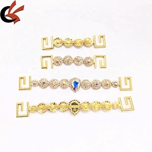 Custom Elegant Hot Sale Wholesale Metal Accessories Top & Hip Crystal AB Rhinestone Bikini Connector