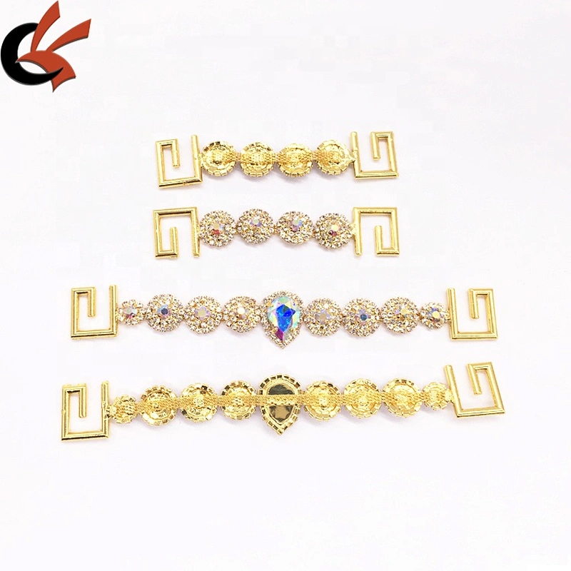 Custom Elegant Hot Sale Wholesale Metal Accessories Top & Hip Crystal AB Rhinestone Bikini Connector