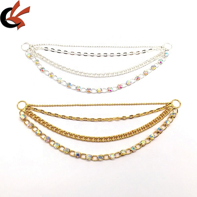 Make wholesale female swimsuit accessories crystal rhinestone chain connector for sexy swimwear