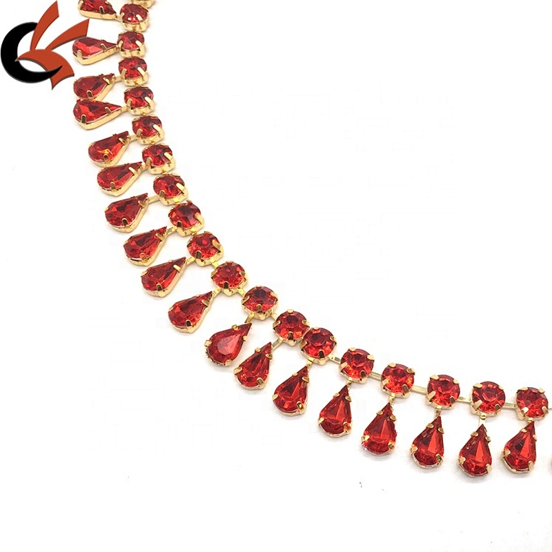 Factory handmade art craft decorative red pendant rhinestone trims