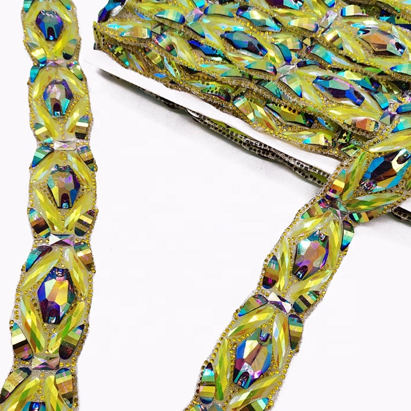 Custom  Carnival Dress Accessories Heat transfer Resin Rhinestone Trimming