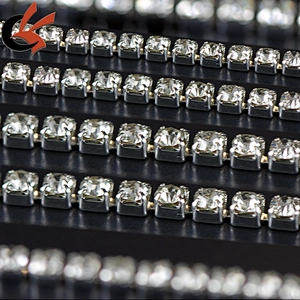 Top grade Clear crystal strass close rhinestone cup chain