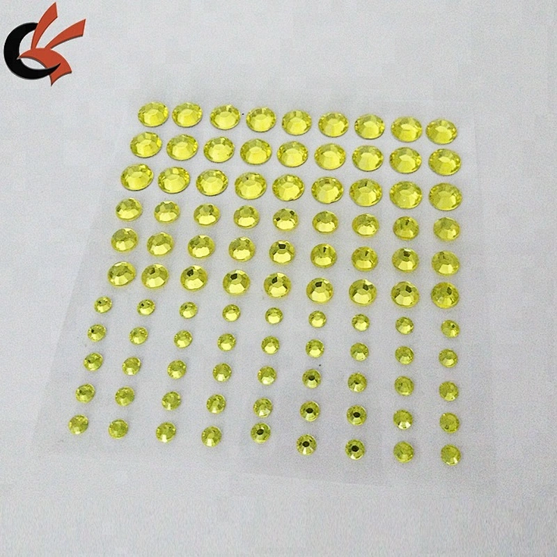 wholesale three size round adhesive gems decorative crystal acrylic sticker