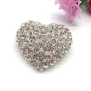 China manufacturer Wholesale Valentine Bridal Diamante Heart Shaped Crystal Brooch Pin
