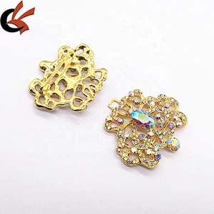 Vintage gold rhinestone jewelry crystal closure clasps buckle for wedding invitation card