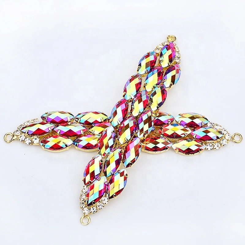 Custom rhinestone diamond garment accessories applique trimming wholesale
