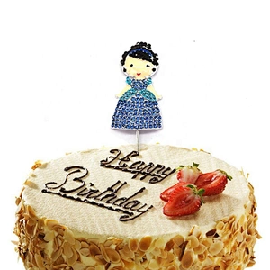 Personalized Cartoon Children Birthday Party Cake Decoration Rhinestone Birthday Cake Topper