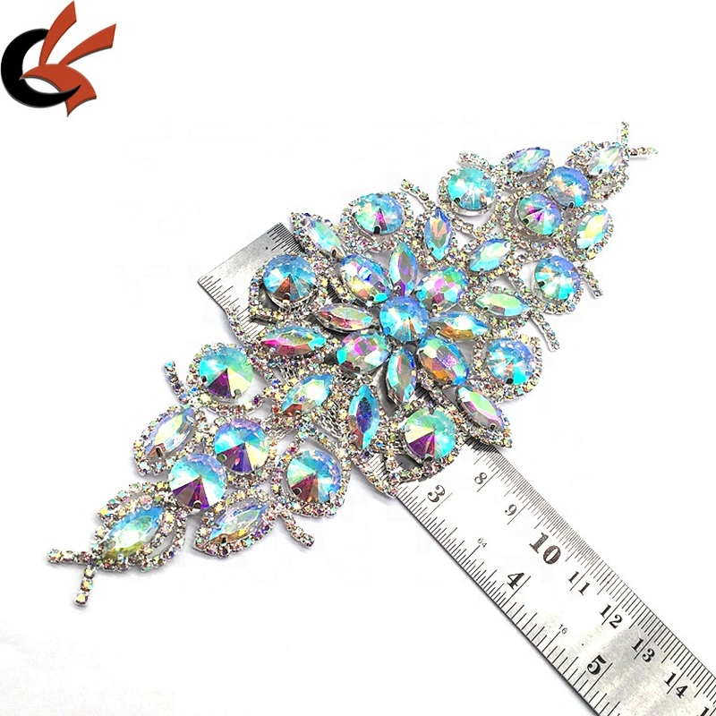 2021 factory making new product wholesale rhinestone connector for swimming wear bikini applique trim