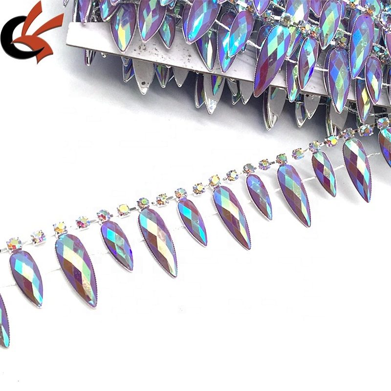 Wholesale fringe rhinestone tassel trim decorative rhinestone chain trim