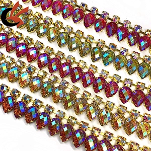 Wholesale unique styles various color to choose bling crystal chain rhinestone trimming
