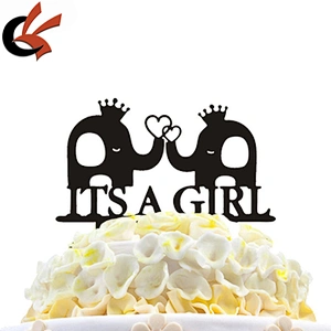 baby shower gender reveal Its A Girl Elephant Acrylic cake topper