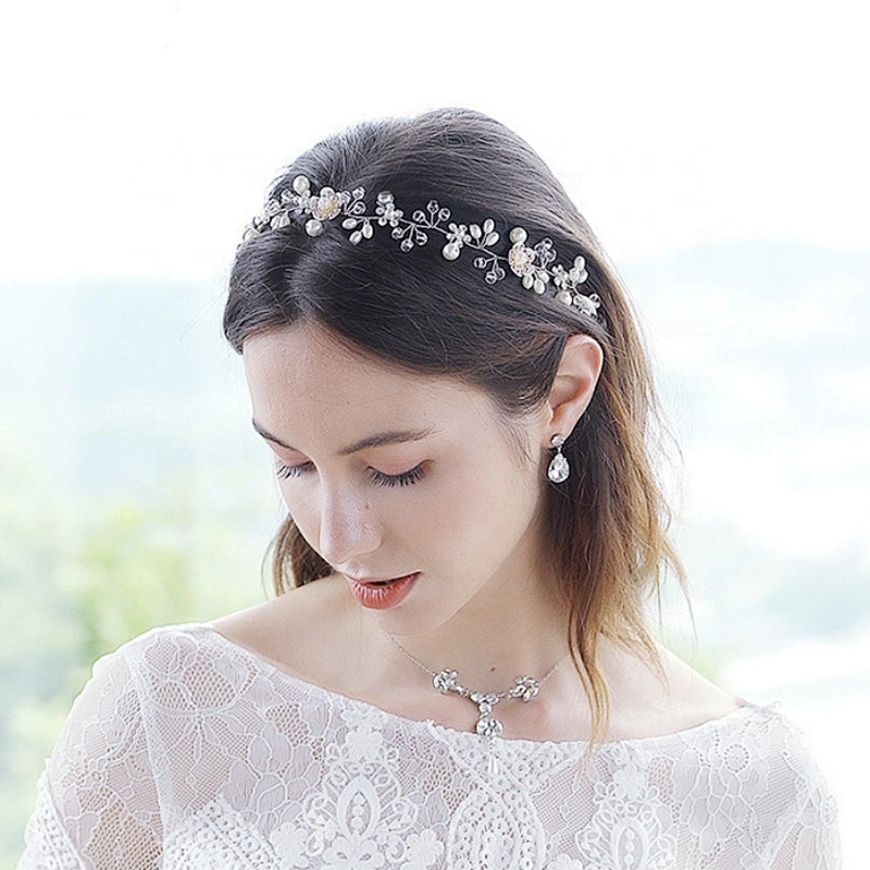 2020 handmade pearl crystal bead rhinestone fancy hair accessories
