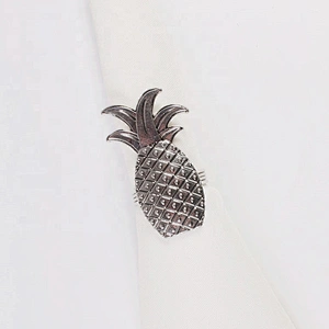 Wholesale Custom Wedding Metal Pineapple Napkin Buckle Fruit Napkin Ring For Hotel Table