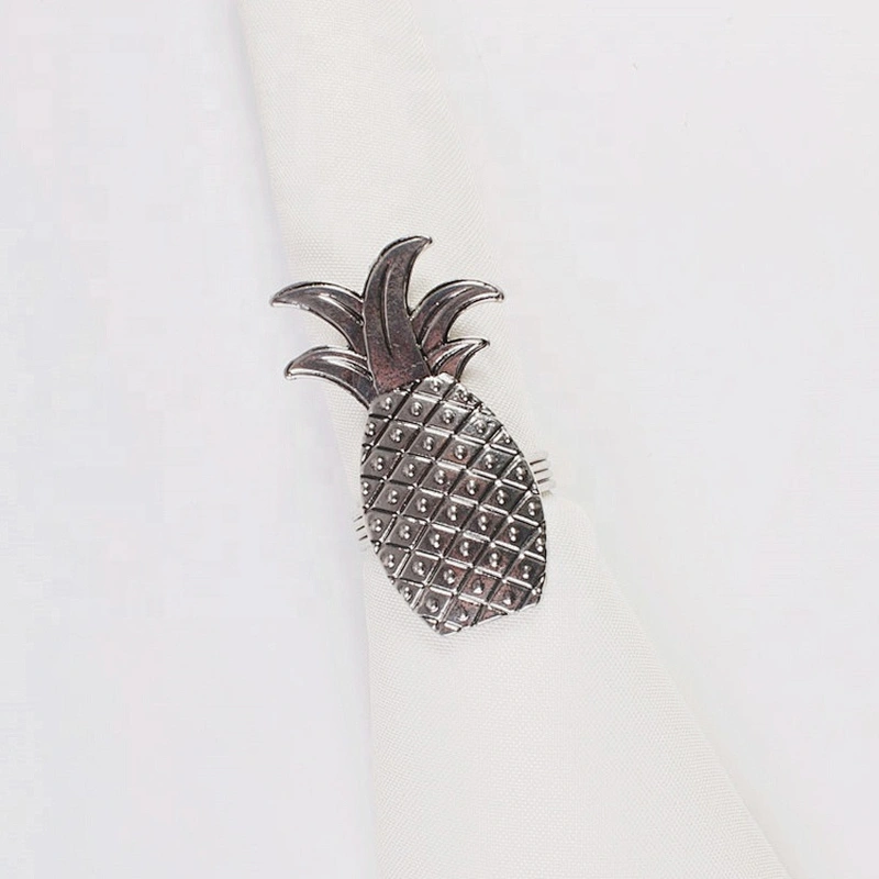Wholesale Custom Wedding Metal Pineapple Napkin Buckle Fruit Napkin Ring For Hotel Table