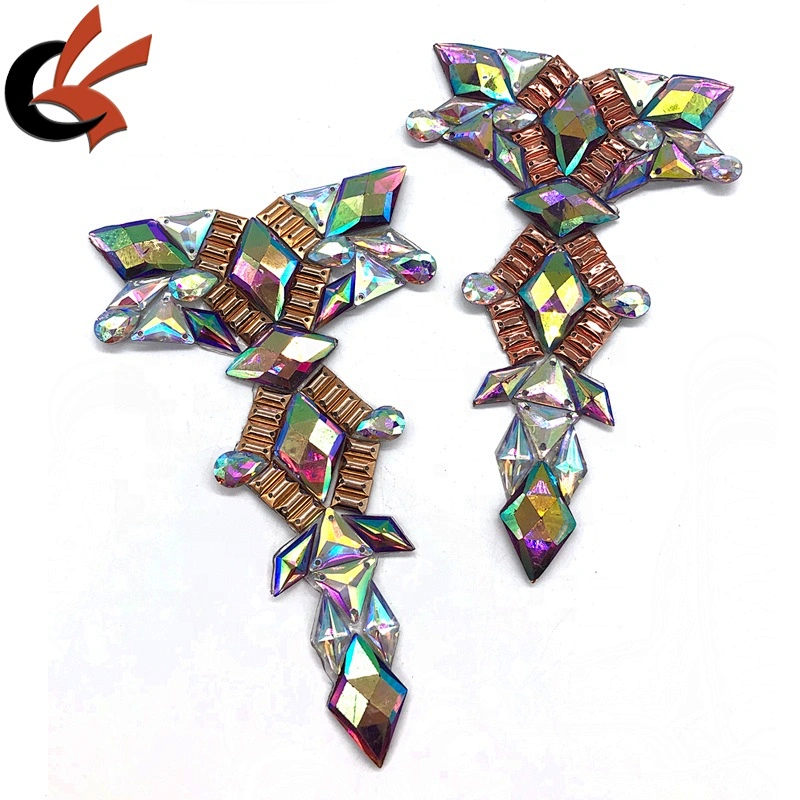 Wholesale unique style resin rhinestone hot fix appliques iron on embellishment