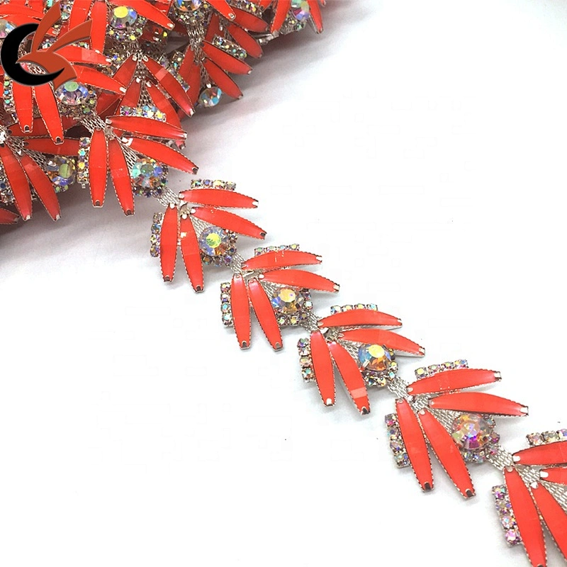 Hot fashion diy rhinestone motif mesh trimming chain for shoe garment bag accessories