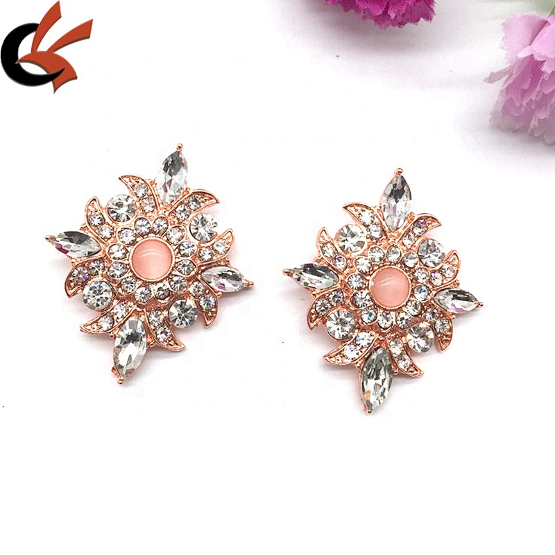 Custom Vintage Design Cloth Coat Colored Metal Setting Rhinestone Crystal Button For Clothing Accessories