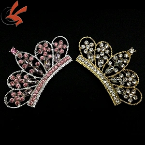 Bridal Wedding Crown Clear High Quality CRYSTAL Silver Tone Pin BROOCH