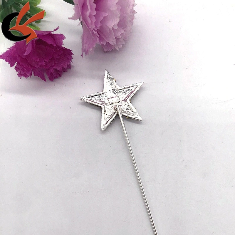 Hot sale Cup Cake topper star shape metal rhinestone crystal cake topper