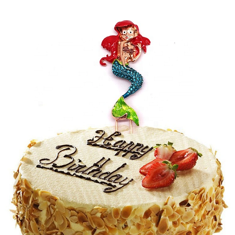 Personalized Cartoon Children Birthday Party Cake Decoration Rhinestone Birthday Cake Topper